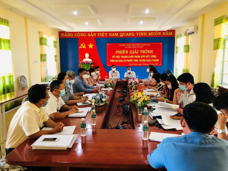 Thường trực Hội đồng nhân dân huyện Châu Thành: Tổ chức phiên giải trình về việc tranh chấp ranh giới đất công trên địa bàn huyện